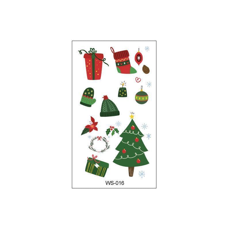 Creative Christmas Candle Tattoo Sticker DIY Candle Water Sticker Gift Box Waterproof Party Temporary Tattoo Sticker