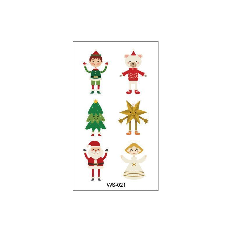 Creative Christmas Candle Tattoo Sticker DIY Candle Water Sticker Gift Box Waterproof Party Temporary Tattoo Sticker