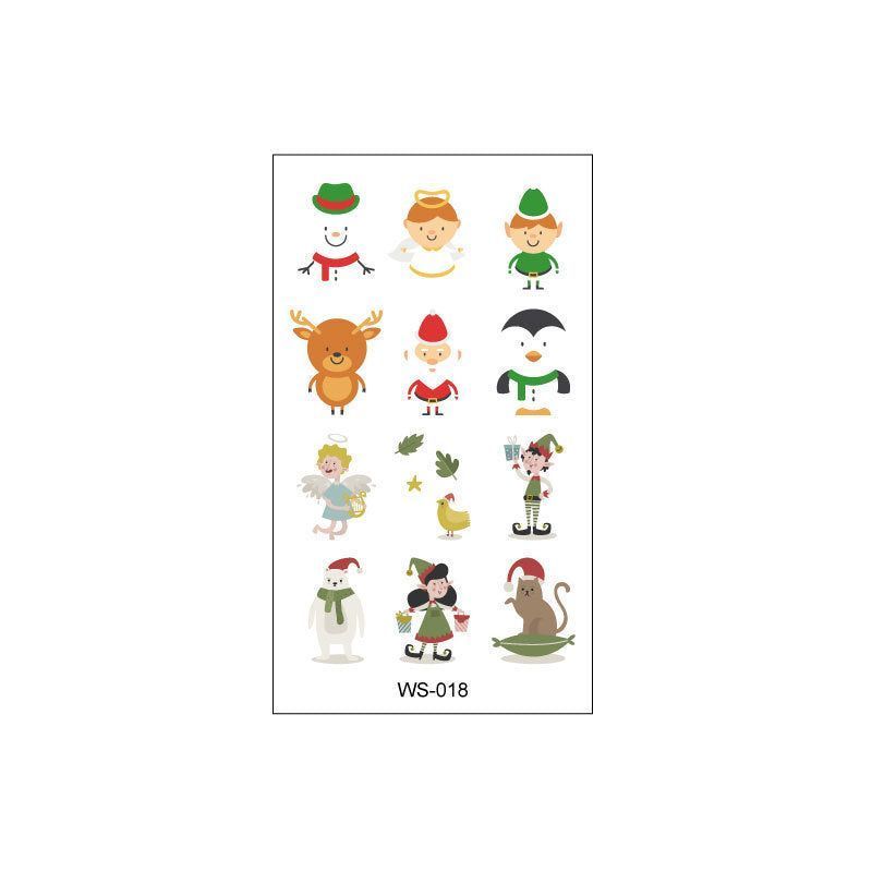 Creative Christmas Candle Tattoo Sticker DIY Candle Water Sticker Gift Box Waterproof Party Temporary Tattoo Sticker