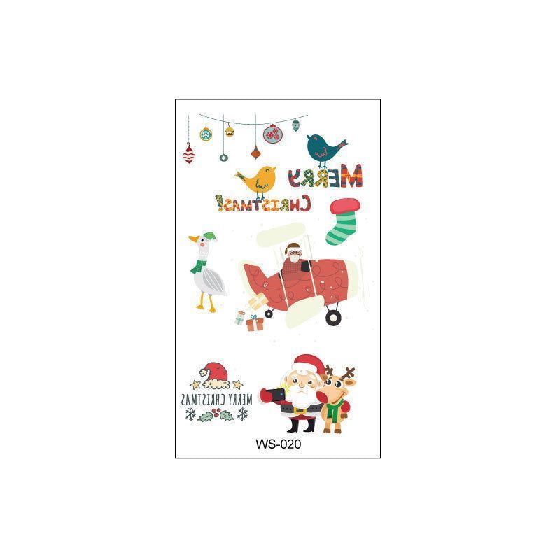 Creative Christmas Candle Tattoo Sticker DIY Candle Water Sticker Gift Box Waterproof Party Temporary Tattoo Sticker