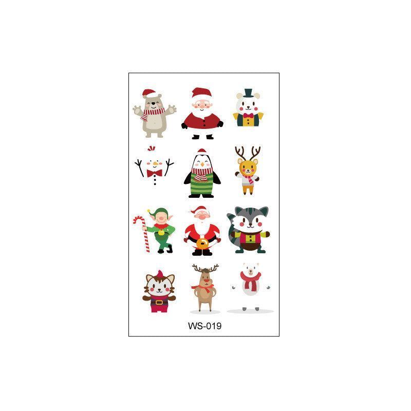 Creative Christmas Candle Tattoo Sticker DIY Candle Water Sticker Gift Box Waterproof Party Temporary Tattoo Sticker