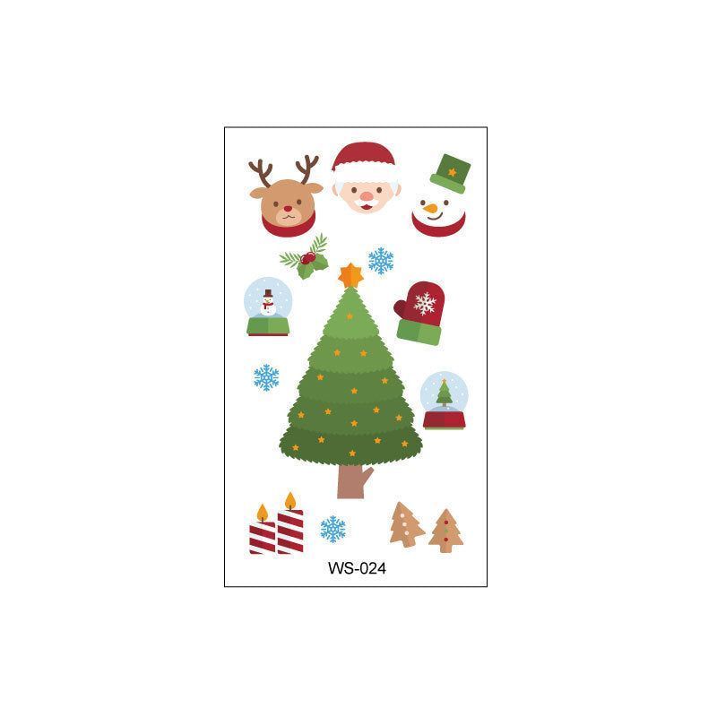 Creative Christmas Candle Tattoo Sticker DIY Candle Water Sticker Gift Box Waterproof Party Temporary Tattoo Sticker