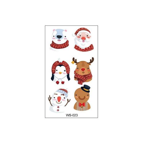 Creative Christmas Candle Tattoo Sticker DIY Candle Water Sticker Gift Box Waterproof Party Temporary Tattoo Sticker