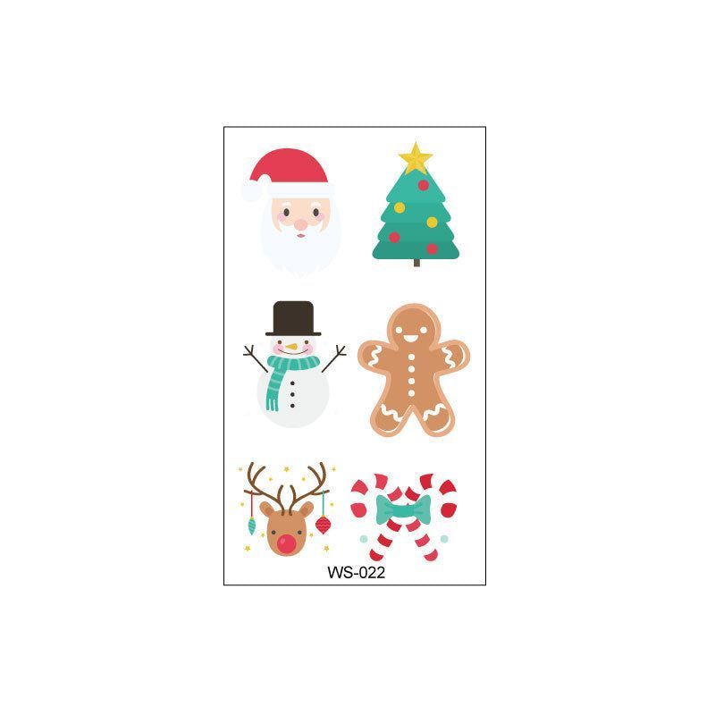Creative Christmas Candle Tattoo Sticker DIY Candle Water Sticker Gift Box Waterproof Party Temporary Tattoo Sticker