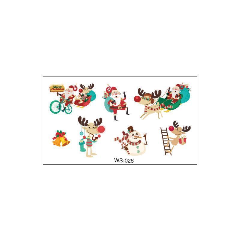 Creative Christmas Candle Tattoo Sticker DIY Candle Water Sticker Gift Box Waterproof Party Temporary Tattoo Sticker