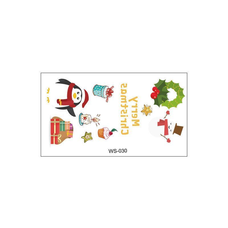 Creative Christmas Candle Tattoo Sticker DIY Candle Water Sticker Gift Box Waterproof Party Temporary Tattoo Sticker