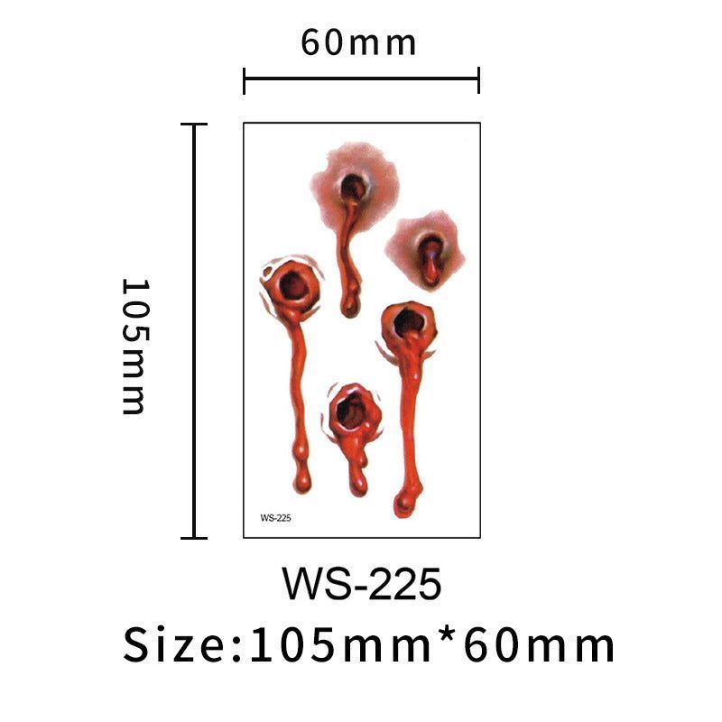 New Halloween Scar Tattoo Stickers for Parties, Horror and Bloody Wound Makeup, Disposable Temporary Scar Stickers