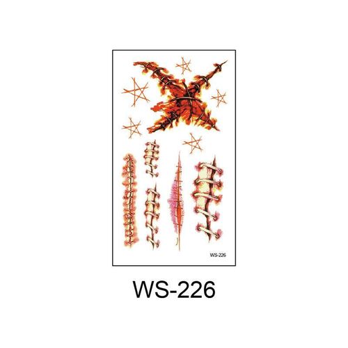 New Halloween Scar Tattoo Stickers for Parties, Horror and Bloody Wound Makeup, Disposable Temporary Scar Stickers