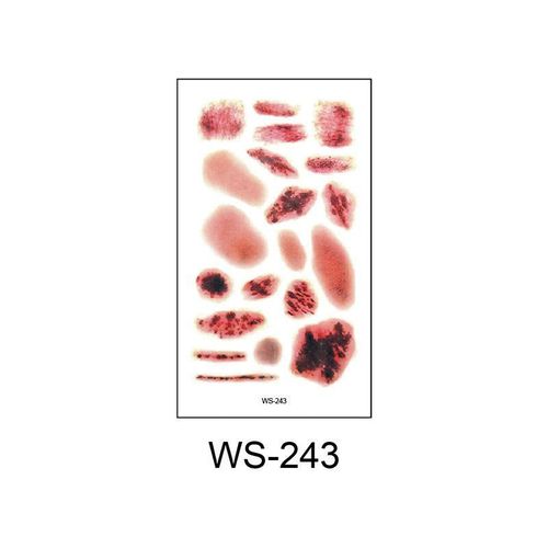 New Halloween Scar Tattoo Stickers for Parties, Horror and Bloody Wound Makeup, Disposable Temporary Scar Stickers