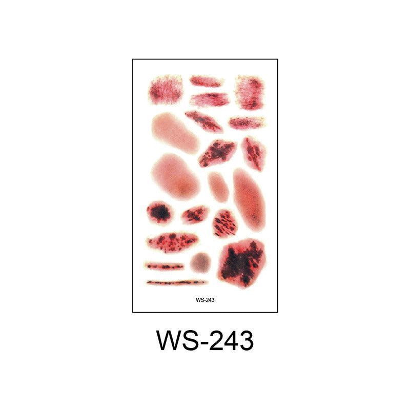 New Halloween Scar Tattoo Stickers for Parties, Horror and Bloody Wound Makeup, Disposable Temporary Scar Stickers