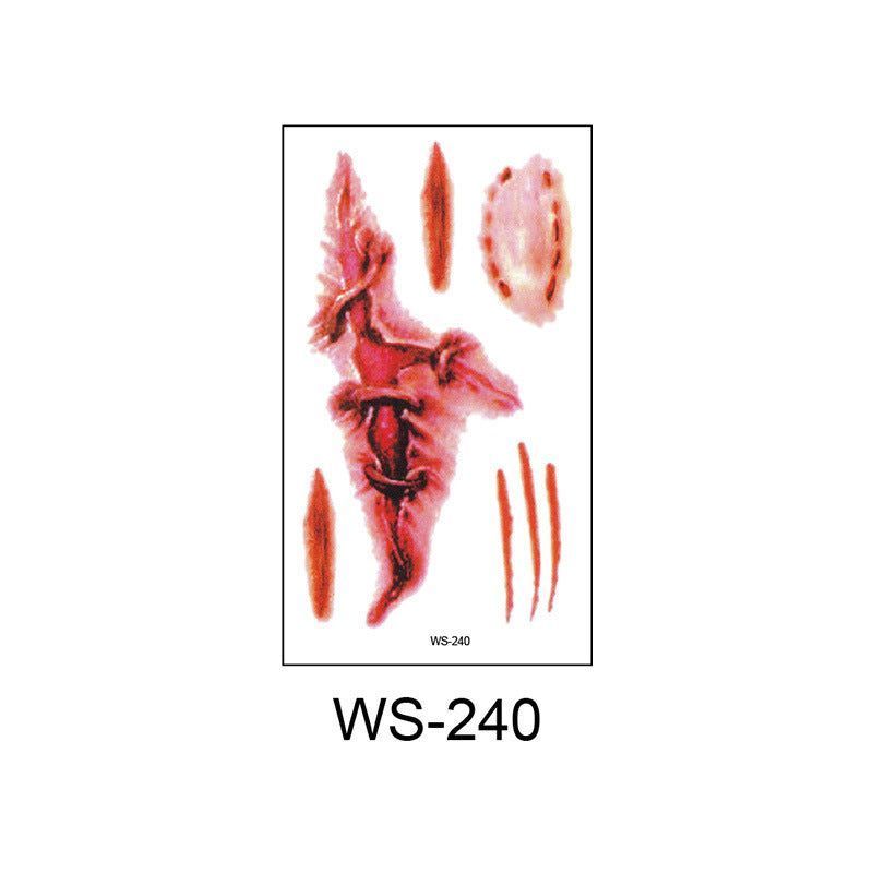 New Halloween Scar Tattoo Stickers for Parties, Horror and Bloody Wound Makeup, Disposable Temporary Scar Stickers