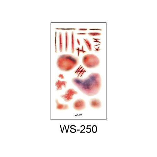 New Halloween Scar Tattoo Stickers for Parties, Horror and Bloody Wound Makeup, Disposable Temporary Scar Stickers
