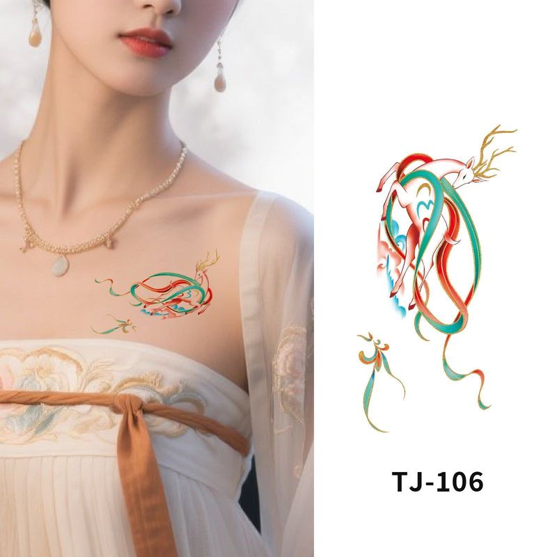 Chinese Antique Koi Bronzing Tattoo Stickers Small Fresh Simulation Beautiful Clavicle Tattoo Stickers Fashion