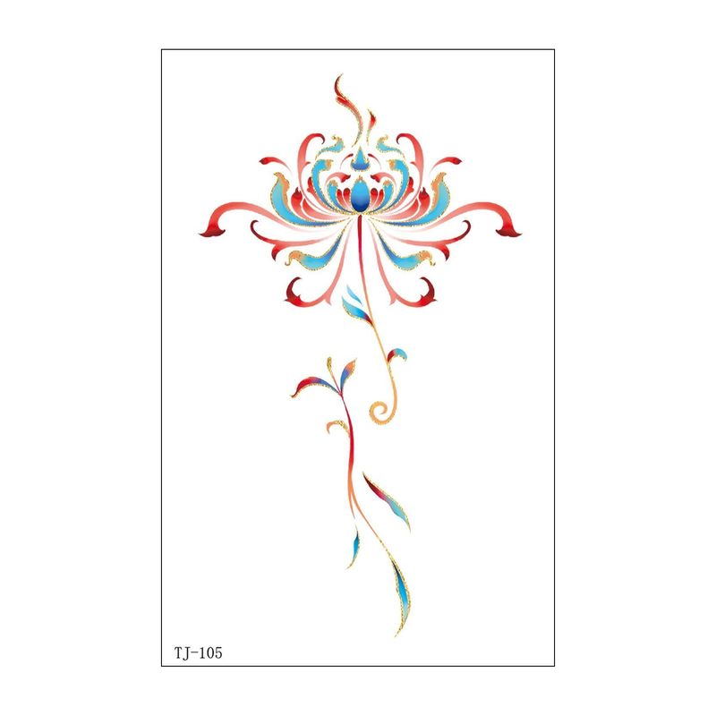 Chinese Antique Koi Bronzing Tattoo Stickers Small Fresh Simulation Beautiful Clavicle Tattoo Stickers Fashion