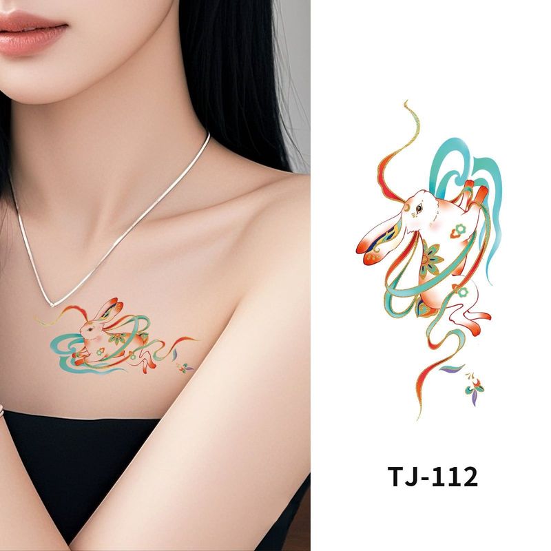 Chinese Antique Koi Bronzing Tattoo Stickers Small Fresh Simulation Beautiful Clavicle Tattoo Stickers Fashion