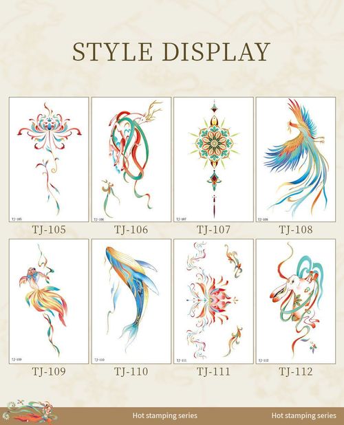 Chinese Antique Koi Bronzing Tattoo Stickers Small Fresh Simulation Beautiful Clavicle Tattoo Stickers Fashion