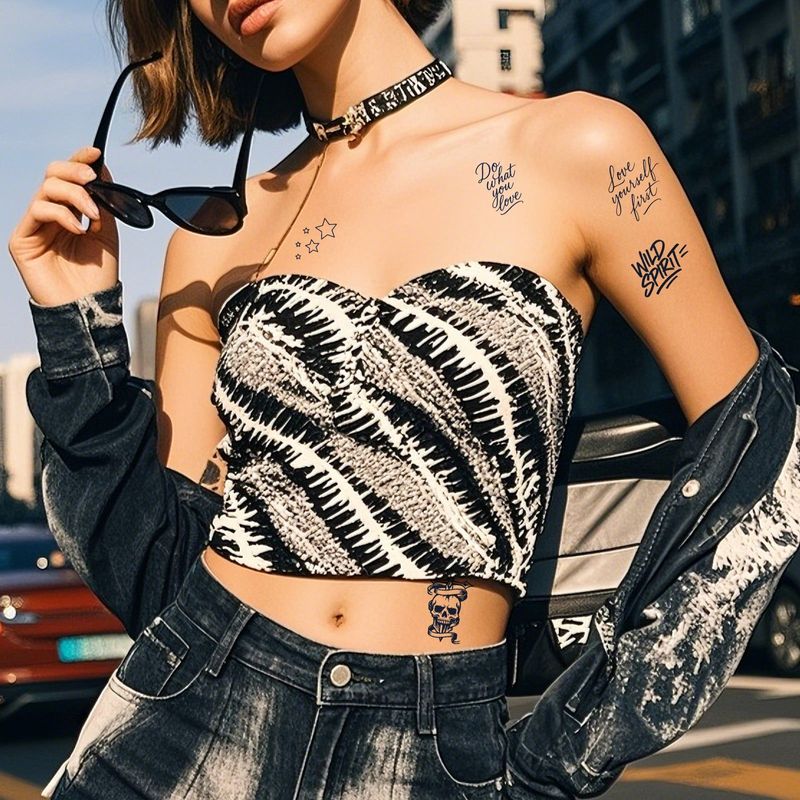 New Waterproof Herbal Juice Tattoo Sticker Cool Trendy Juice Semi-permanent Lasting Color Photography Sticker For Men And Women Fashion