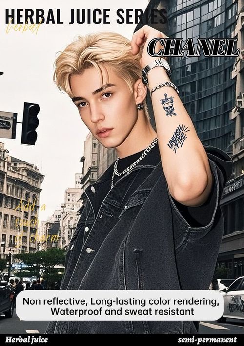 New Waterproof Herbal Juice Tattoo Sticker Cool Trendy Juice Semi-permanent Lasting Color Photography Sticker For Men And Women Fashion