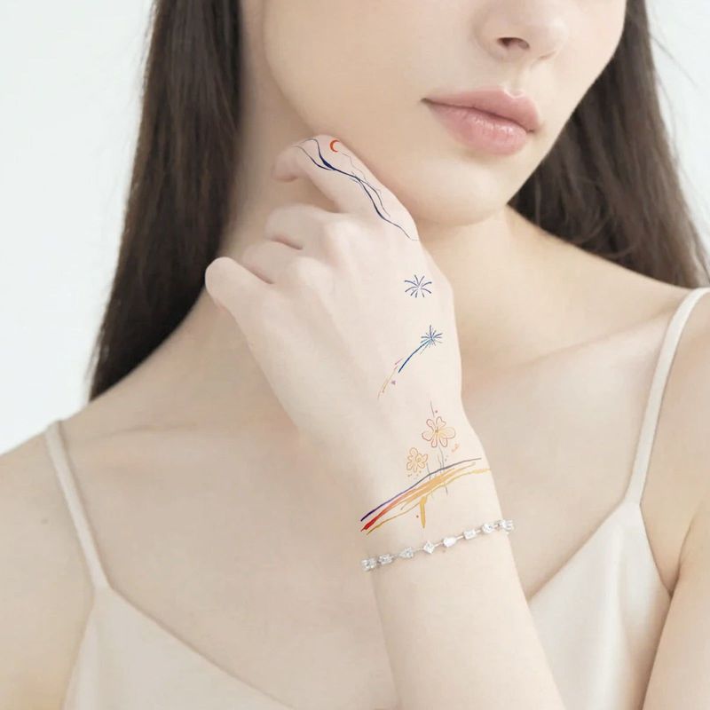 New Finger Tattoo Stickers Cute English Waterproof Long-lasting Collarbone Decorative Bracelet Disposable Tattoo Stickers Fashion