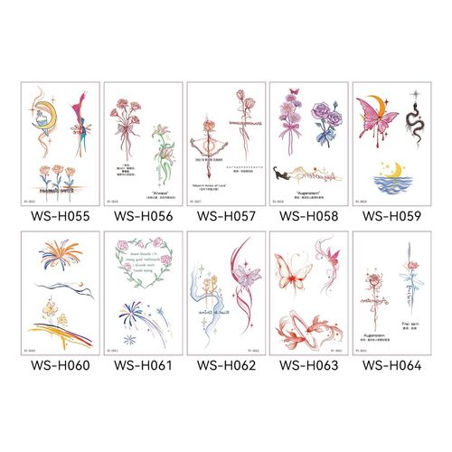 New Finger Tattoo Stickers Cute English Waterproof Long-lasting Collarbone Decorative Bracelet Disposable Tattoo Stickers Fashion