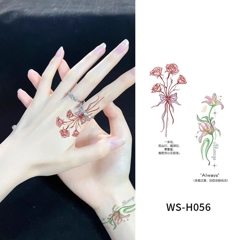 New Finger Tattoo Stickers Cute English Waterproof Long-lasting Collarbone Decorative Bracelet Disposable Tattoo Stickers Fashion