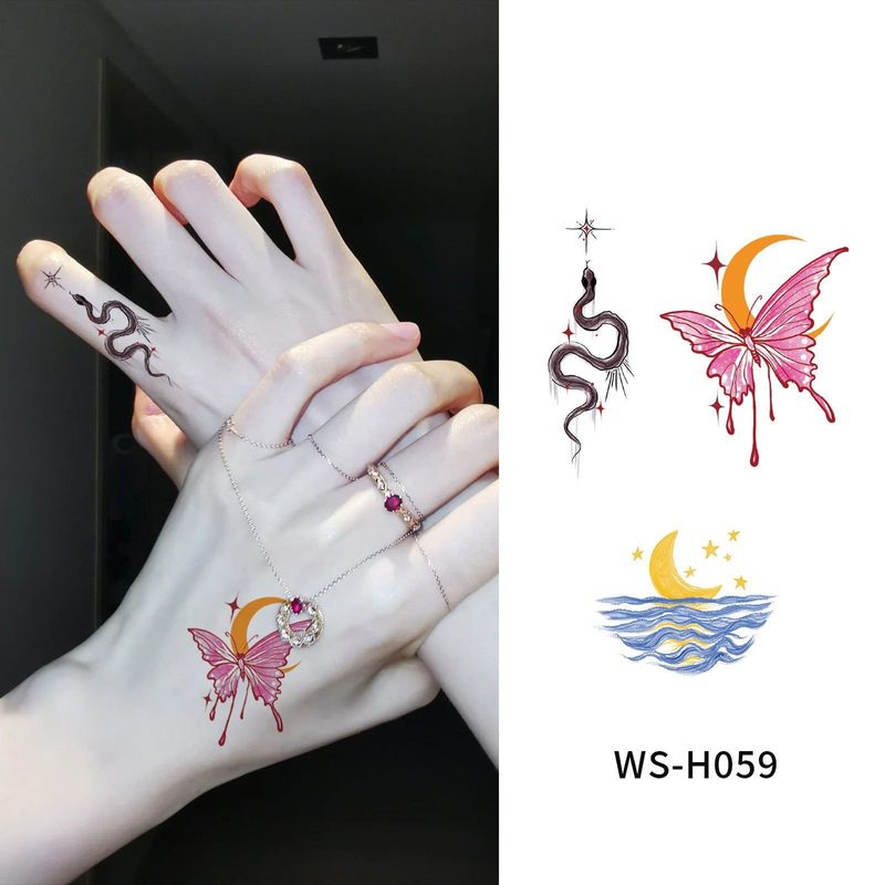 New Finger Tattoo Stickers Cute English Waterproof Long-lasting Collarbone Decorative Bracelet Disposable Tattoo Stickers Fashion