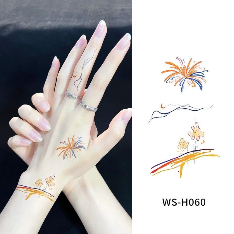 New Finger Tattoo Stickers Cute English Waterproof Long-lasting Collarbone Decorative Bracelet Disposable Tattoo Stickers Fashion