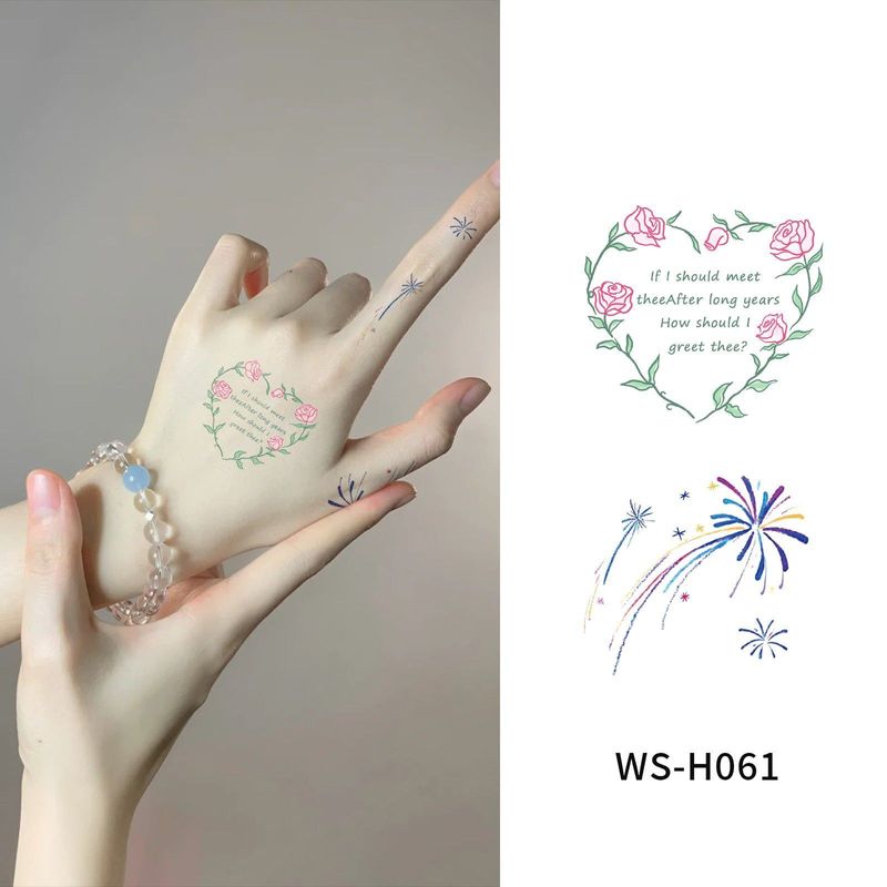 New Finger Tattoo Stickers Cute English Waterproof Long-lasting Collarbone Decorative Bracelet Disposable Tattoo Stickers Fashion