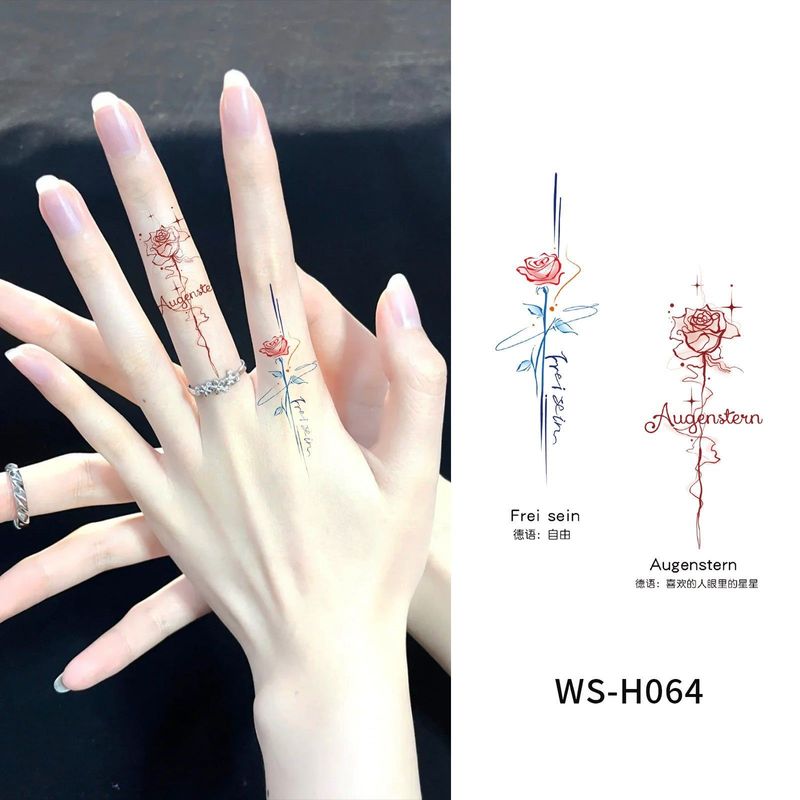 New Finger Tattoo Stickers Cute English Waterproof Long-lasting Collarbone Decorative Bracelet Disposable Tattoo Stickers Fashion