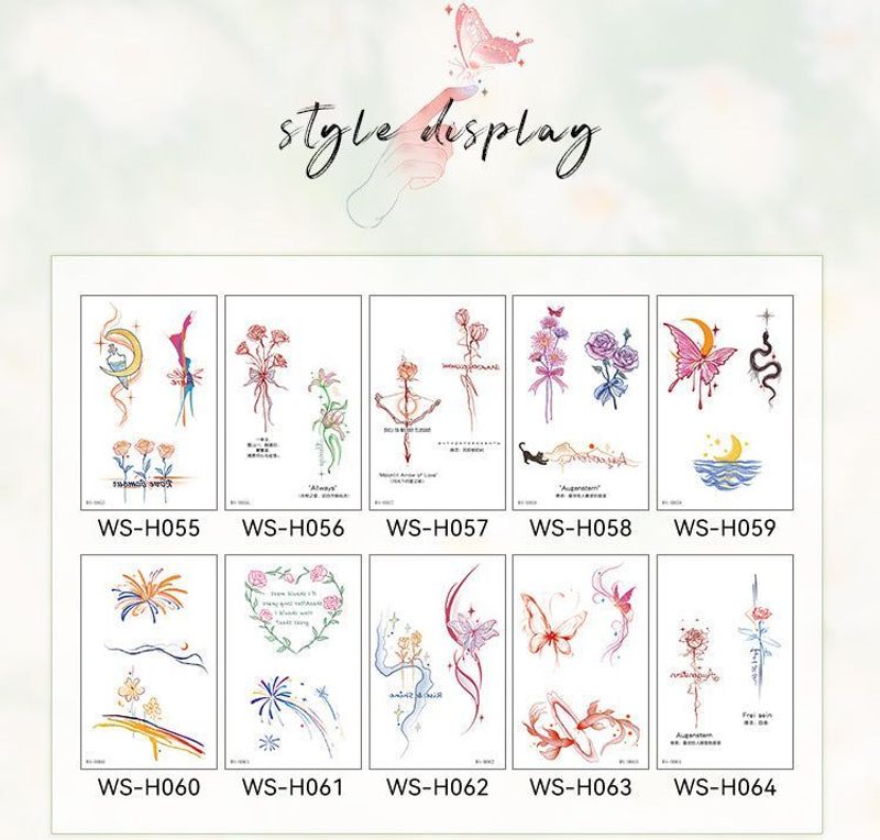 New Finger Tattoo Stickers Cute English Waterproof Long-lasting Collarbone Decorative Bracelet Disposable Tattoo Stickers Fashion