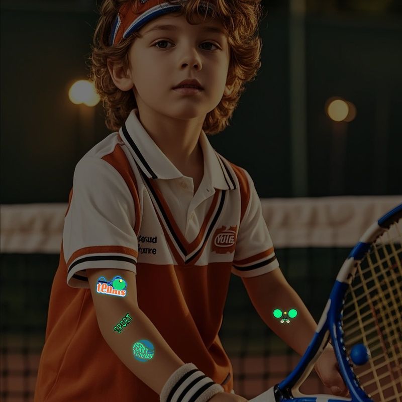 New Luminous Sports Tattoo Sticker Waterproof Sports Exercise Waterproof Sweat Temporary Luminous Arm Face Sticker Night light