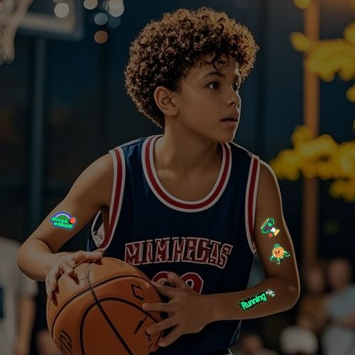 New Luminous Sports Tattoo Sticker Waterproof Sports Exercise Waterproof Sweat Temporary Luminous Arm Face Sticker Night light