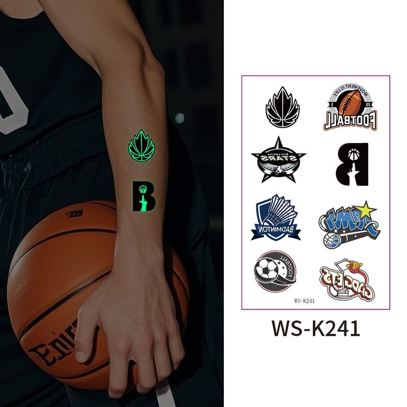 New Luminous Sports Tattoo Sticker Waterproof Sports Exercise Waterproof Sweat Temporary Luminous Arm Face Sticker Night light