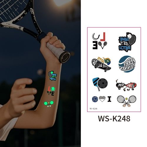 New Luminous Sports Tattoo Sticker Waterproof Sports Exercise Waterproof Sweat Temporary Luminous Arm Face Sticker Night light