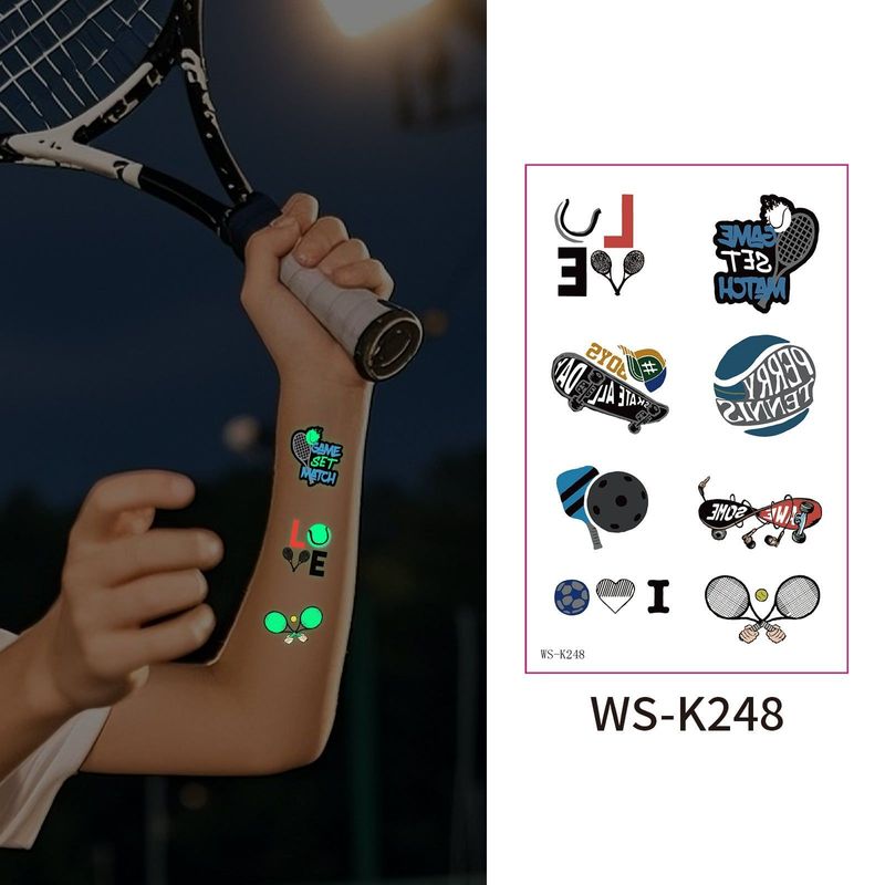 New Luminous Sports Tattoo Sticker Waterproof Sports Exercise Waterproof Sweat Temporary Luminous Arm Face Sticker Night light