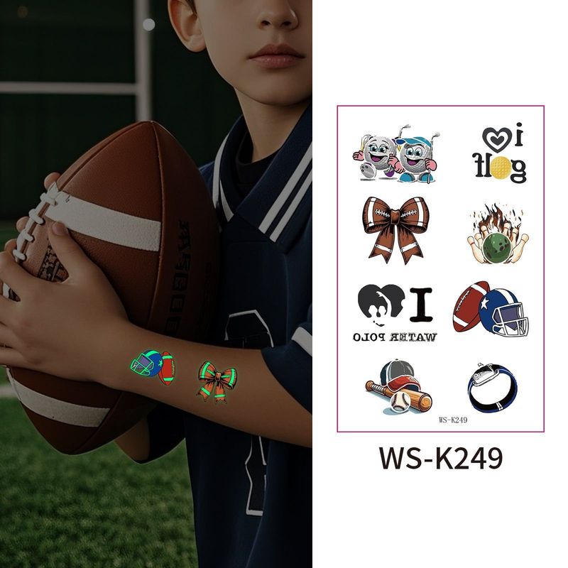 New Luminous Sports Tattoo Sticker Waterproof Sports Exercise Waterproof Sweat Temporary Luminous Arm Face Sticker Night light