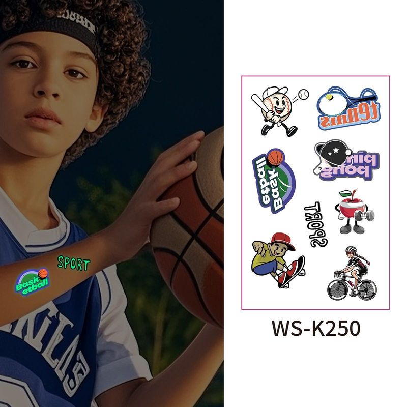 New Luminous Sports Tattoo Sticker Waterproof Sports Exercise Waterproof Sweat Temporary Luminous Arm Face Sticker Night light