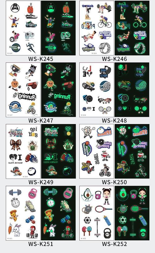 New Luminous Sports Tattoo Sticker Waterproof Sports Exercise Waterproof Sweat Temporary Luminous Arm Face Sticker Night light