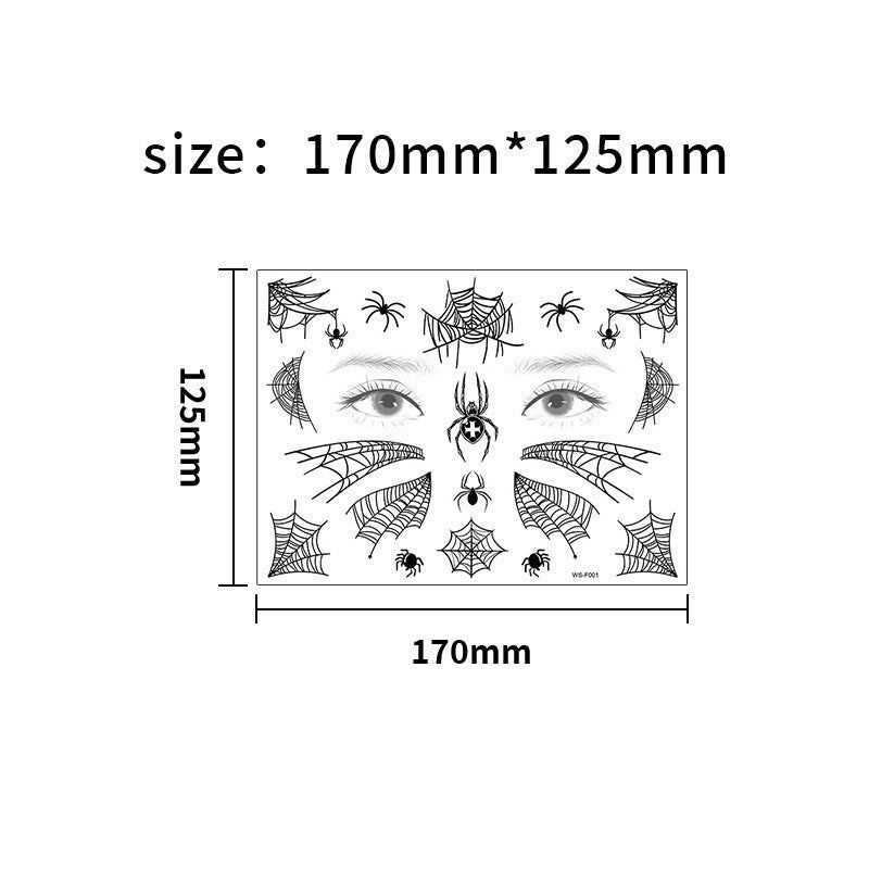Halloween Spider Series Tattoo Stickers Ghost Festival Party Makeup Stickers Halloween Makeup Waterproof Dark
