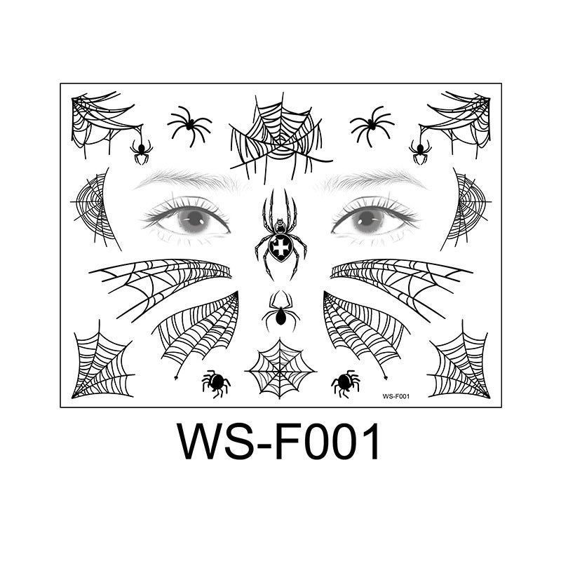 Halloween Spider Series Tattoo Stickers Ghost Festival Party Makeup Stickers Halloween Makeup Waterproof Dark