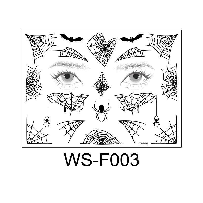 Halloween Spider Series Tattoo Stickers Ghost Festival Party Makeup Stickers Halloween Makeup Waterproof Dark