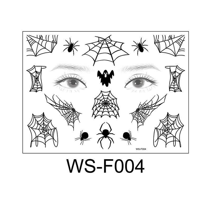 Halloween Spider Series Tattoo Stickers Ghost Festival Party Makeup Stickers Halloween Makeup Waterproof Dark