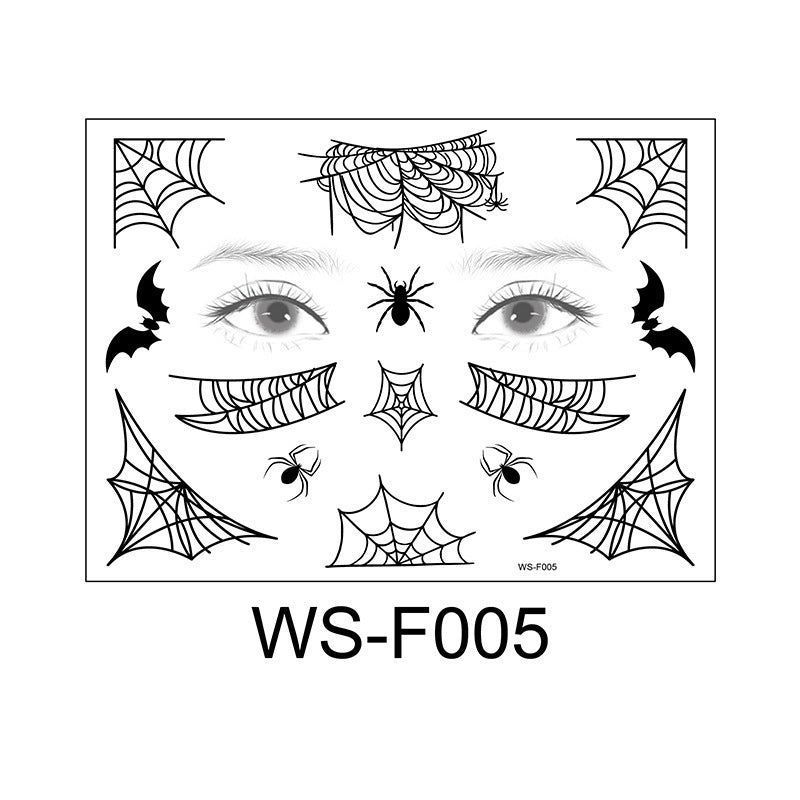 Halloween Spider Series Tattoo Stickers Ghost Festival Party Makeup Stickers Halloween Makeup Waterproof Dark