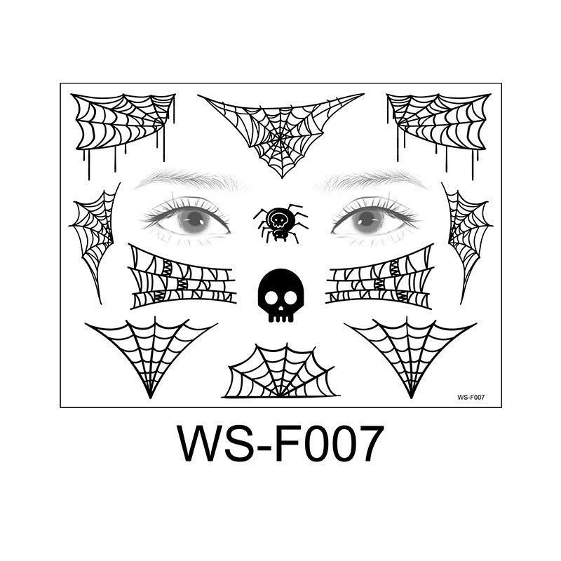 Halloween Spider Series Tattoo Stickers Ghost Festival Party Makeup Stickers Halloween Makeup Waterproof Dark