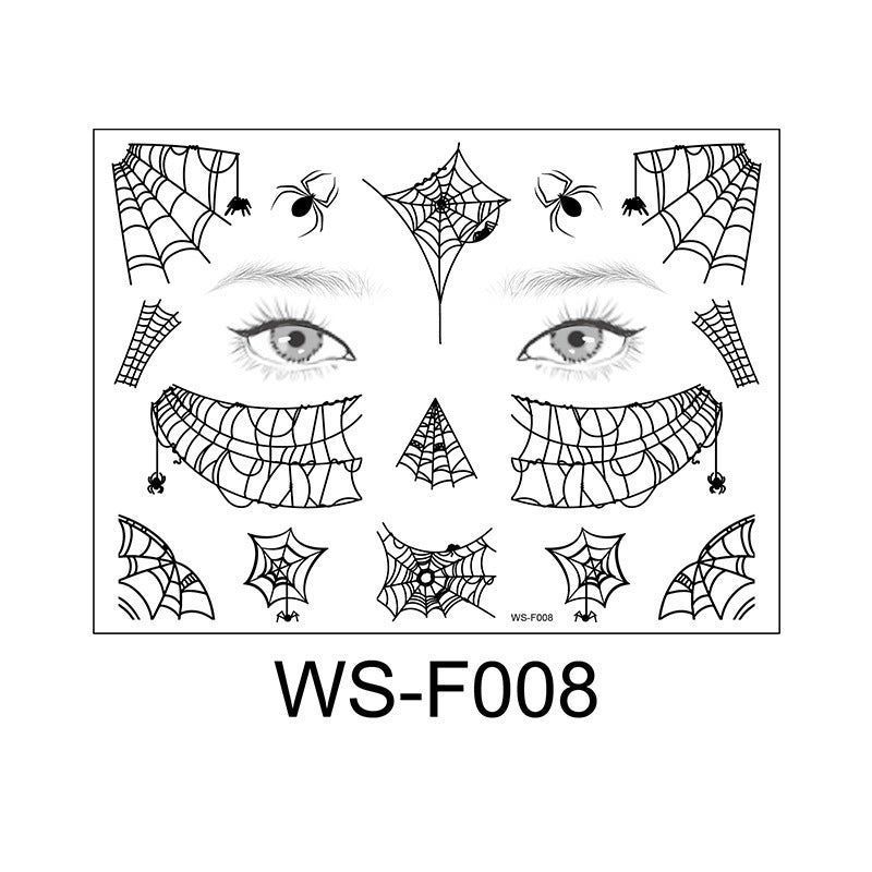 Halloween Spider Series Tattoo Stickers Ghost Festival Party Makeup Stickers Halloween Makeup Waterproof Dark