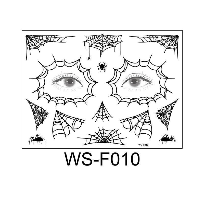 Halloween Spider Series Tattoo Stickers Ghost Festival Party Makeup Stickers Halloween Makeup Waterproof Dark