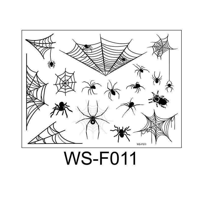 Halloween Spider Series Tattoo Stickers Ghost Festival Party Makeup Stickers Halloween Makeup Waterproof Dark