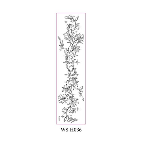 New style floral arm tattoo sticker Waterproof fashionable black and white wild floral tattoo sticker for collarbone and chest Fashion