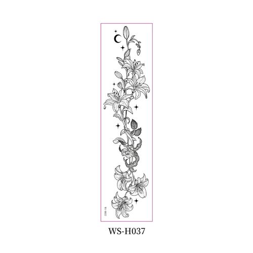 New style floral arm tattoo sticker Waterproof fashionable black and white wild floral tattoo sticker for collarbone and chest Fashion