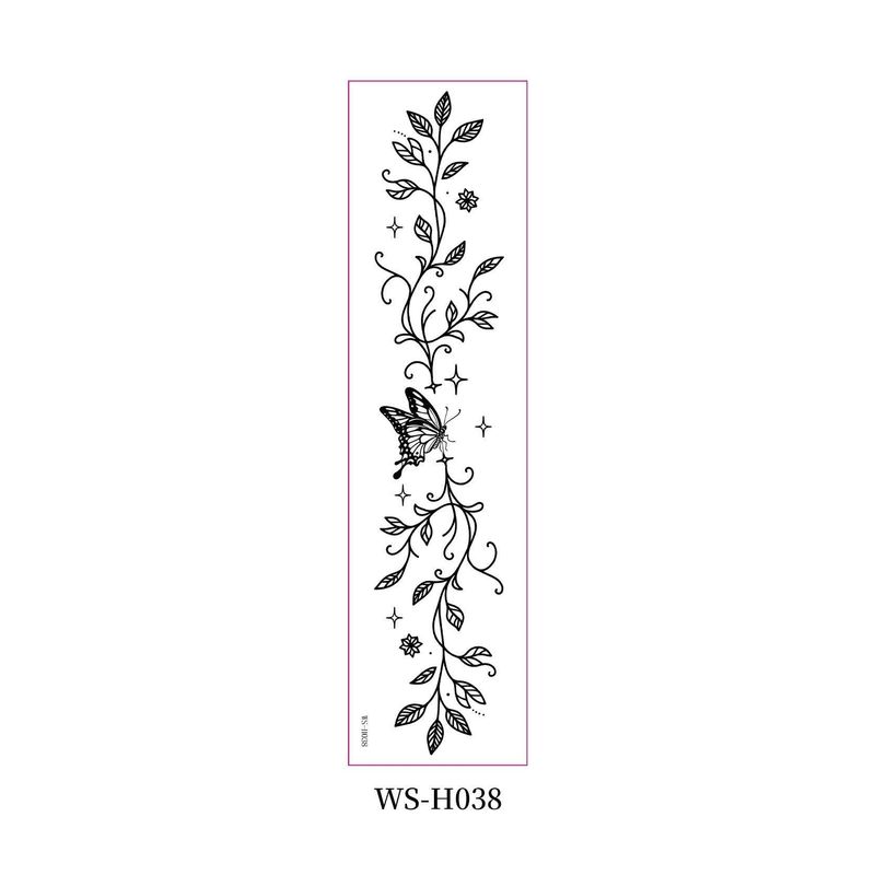 New style floral arm tattoo sticker Waterproof fashionable black and white wild floral tattoo sticker for collarbone and chest Fashion